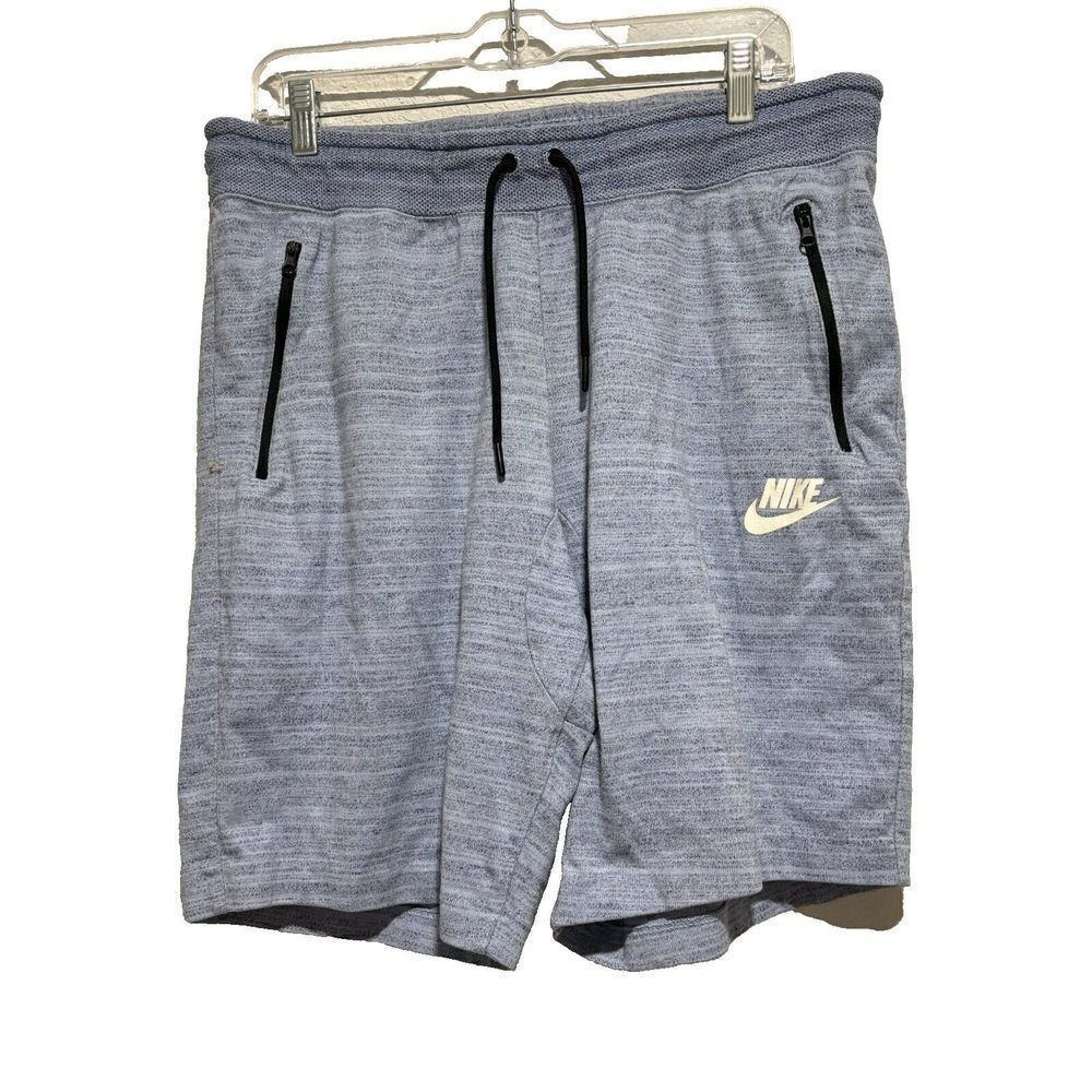 Nike Athletic Shorts Gray XLarge Stripped Pocket Logo Elastic Waist Drawstring - Picture 1 of 9